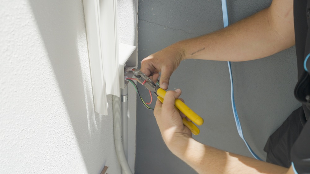 Our electrician connecting the isolator