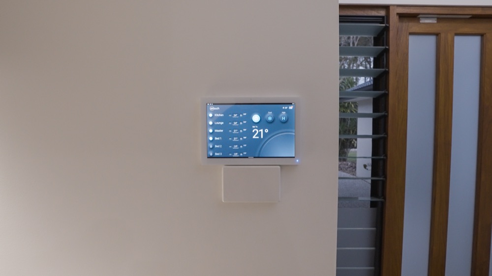 A zone controller on the wall of a family home