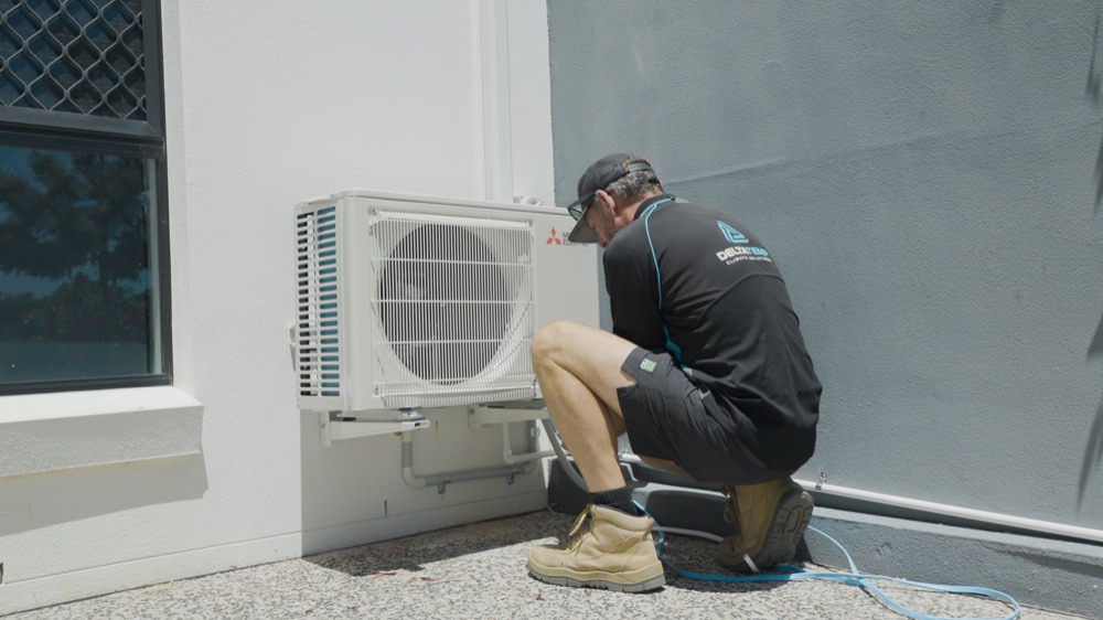 Mounting the outdoor unit with service access in mind
